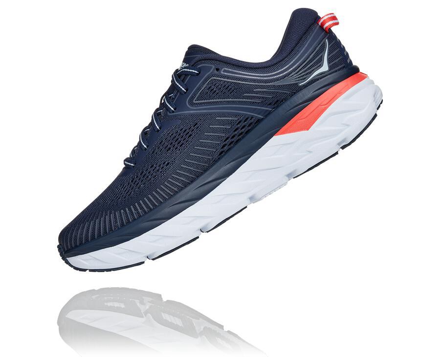 Hoka One One Koşu Ayakkabısı Kadın Lacivert/Beyaz - Bondi 7 - CE3276851